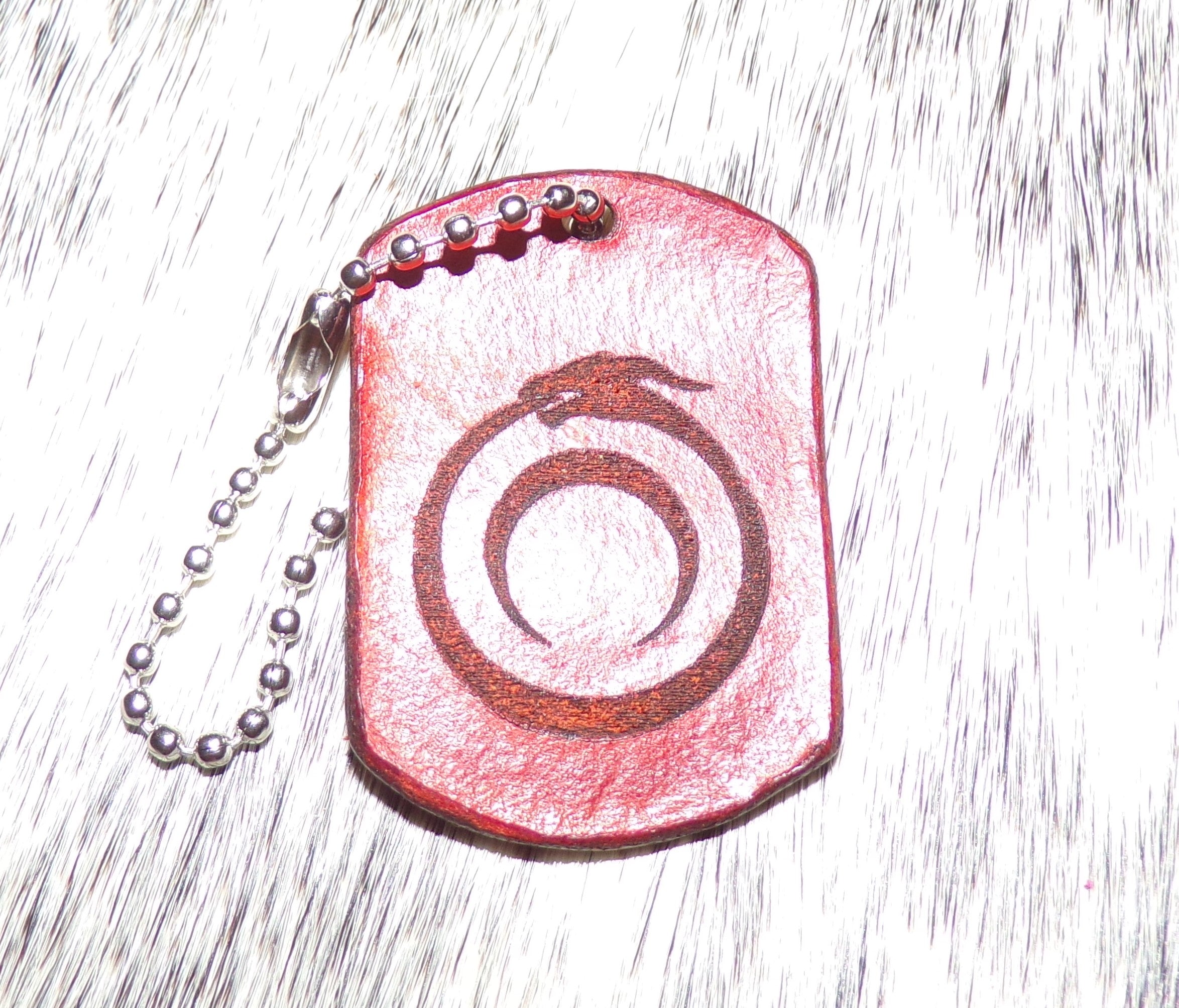 Styx Leather Dog Tag Keychains Medium