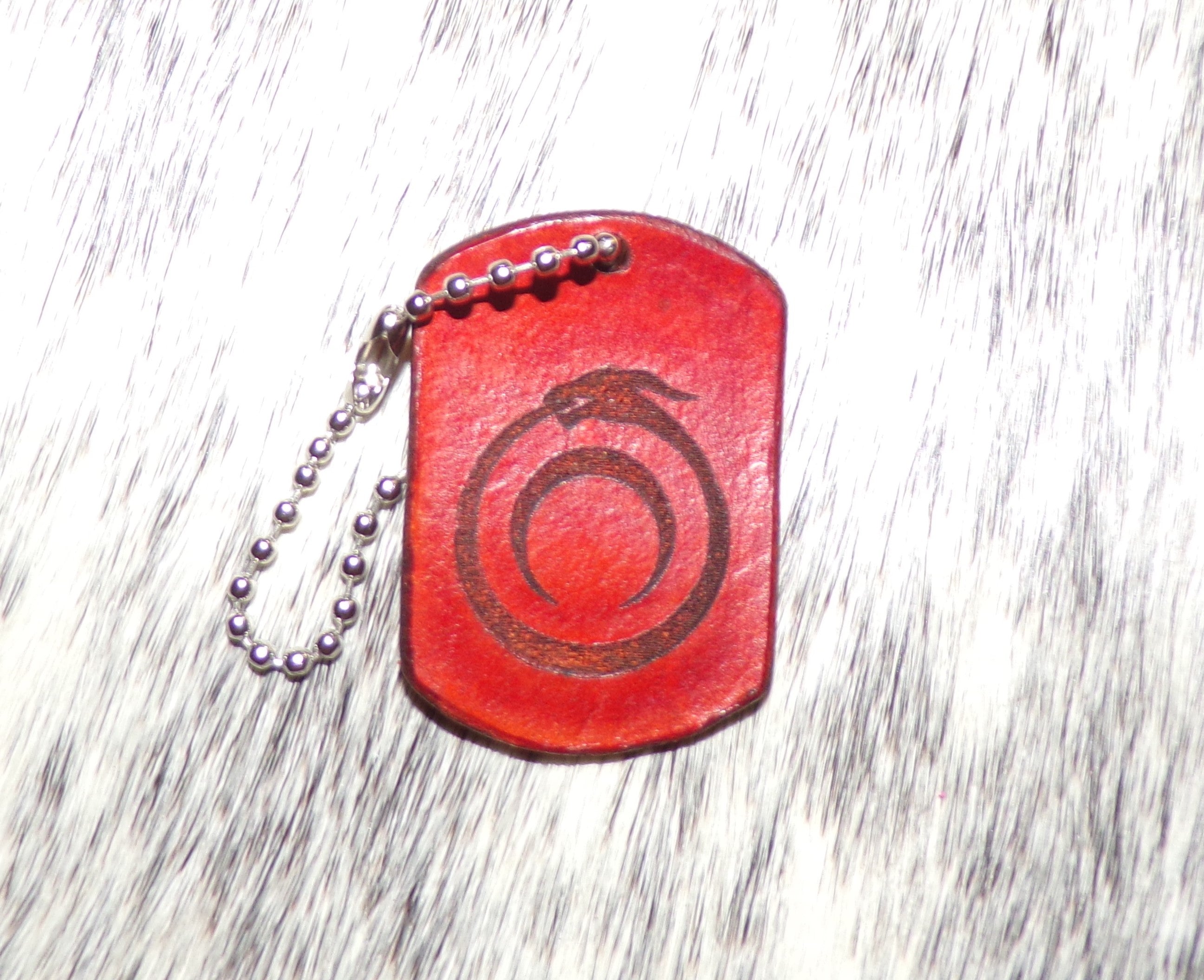 Styx Leather Dog Tag Keychains Medium