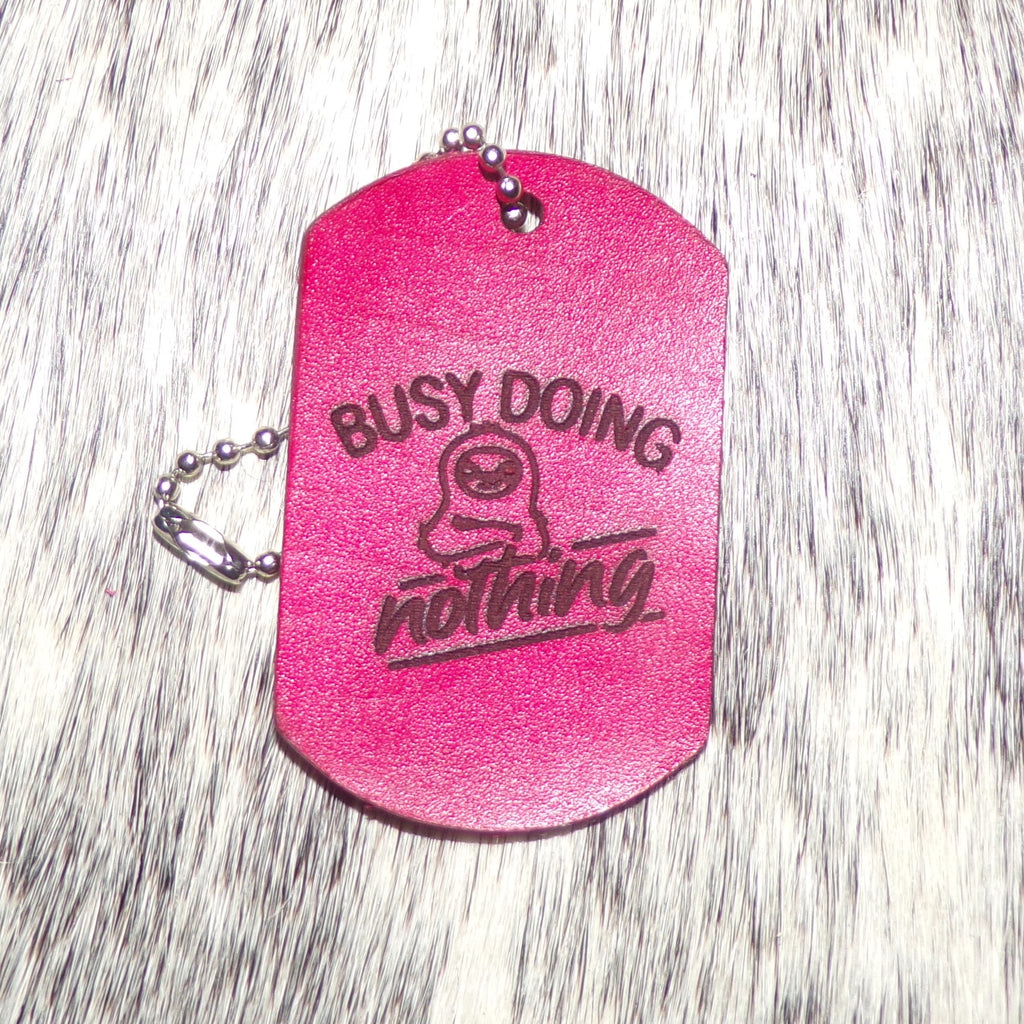 Leather Dog Tag Keychains Multiple Designs