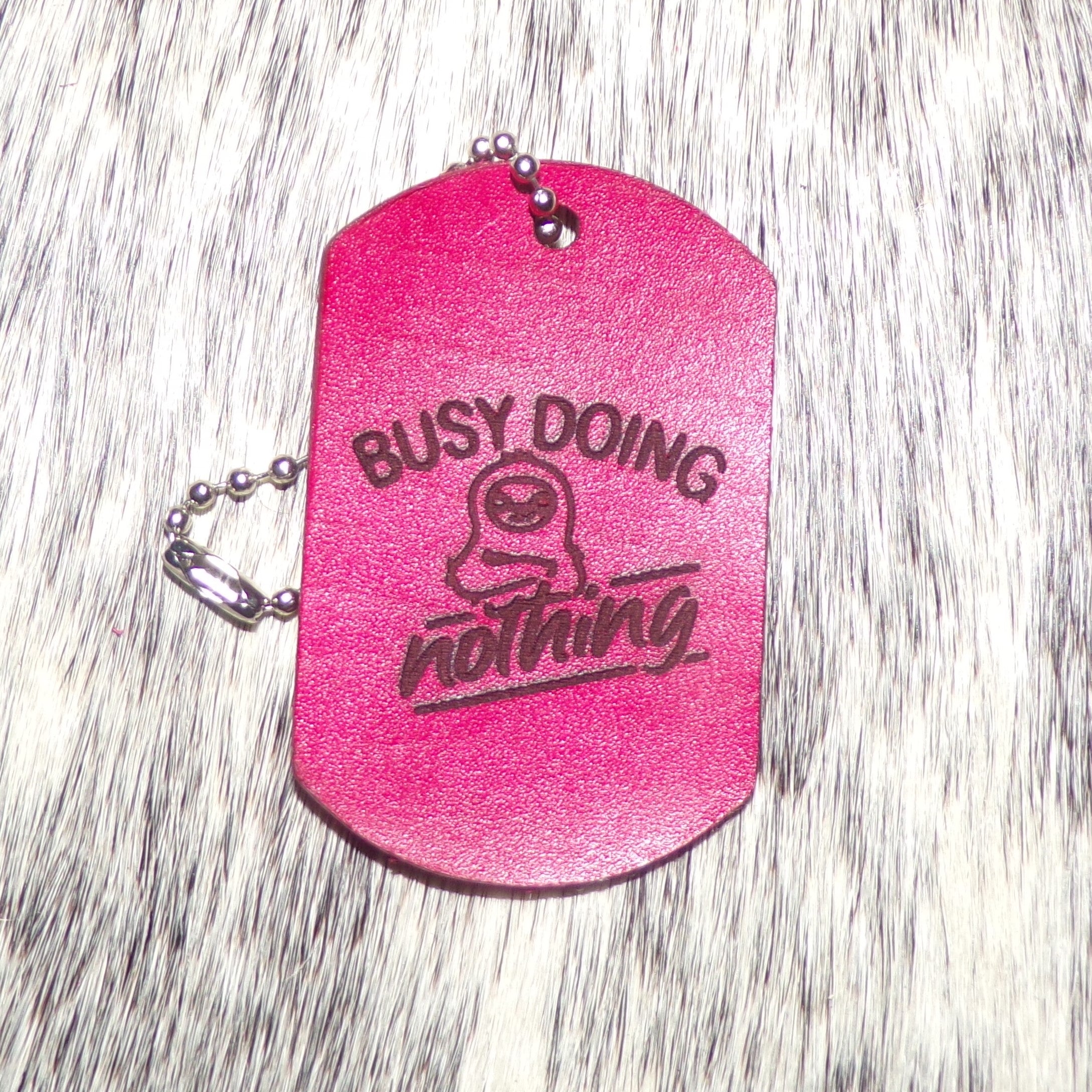 Leather Dog Tag Keychains Multiple Designs