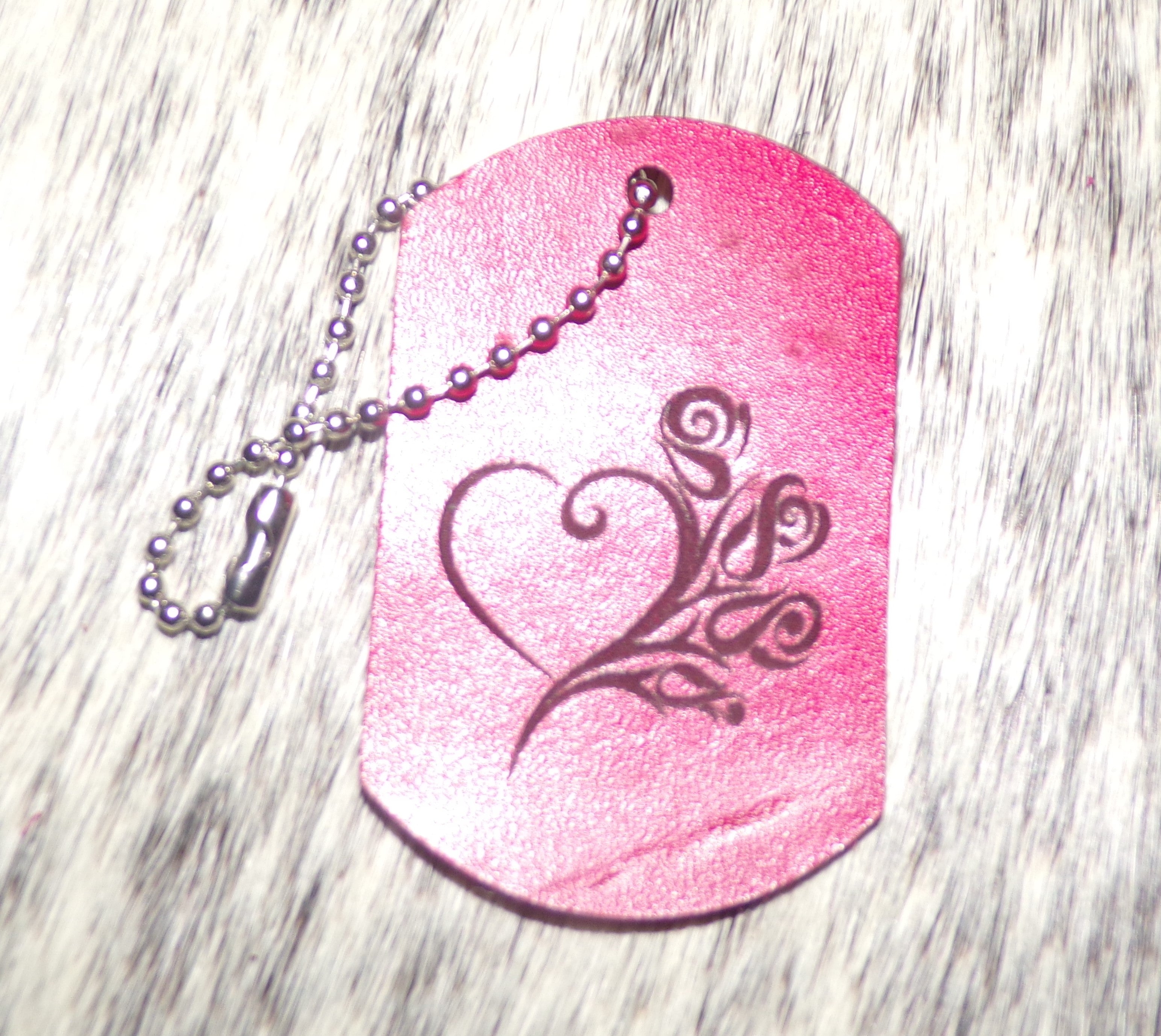 Leather Dog Tag Keychains Multiple Designs