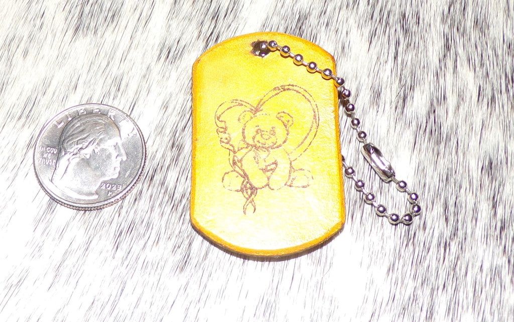 Leather Dog Tag Keychains Multiple Designs