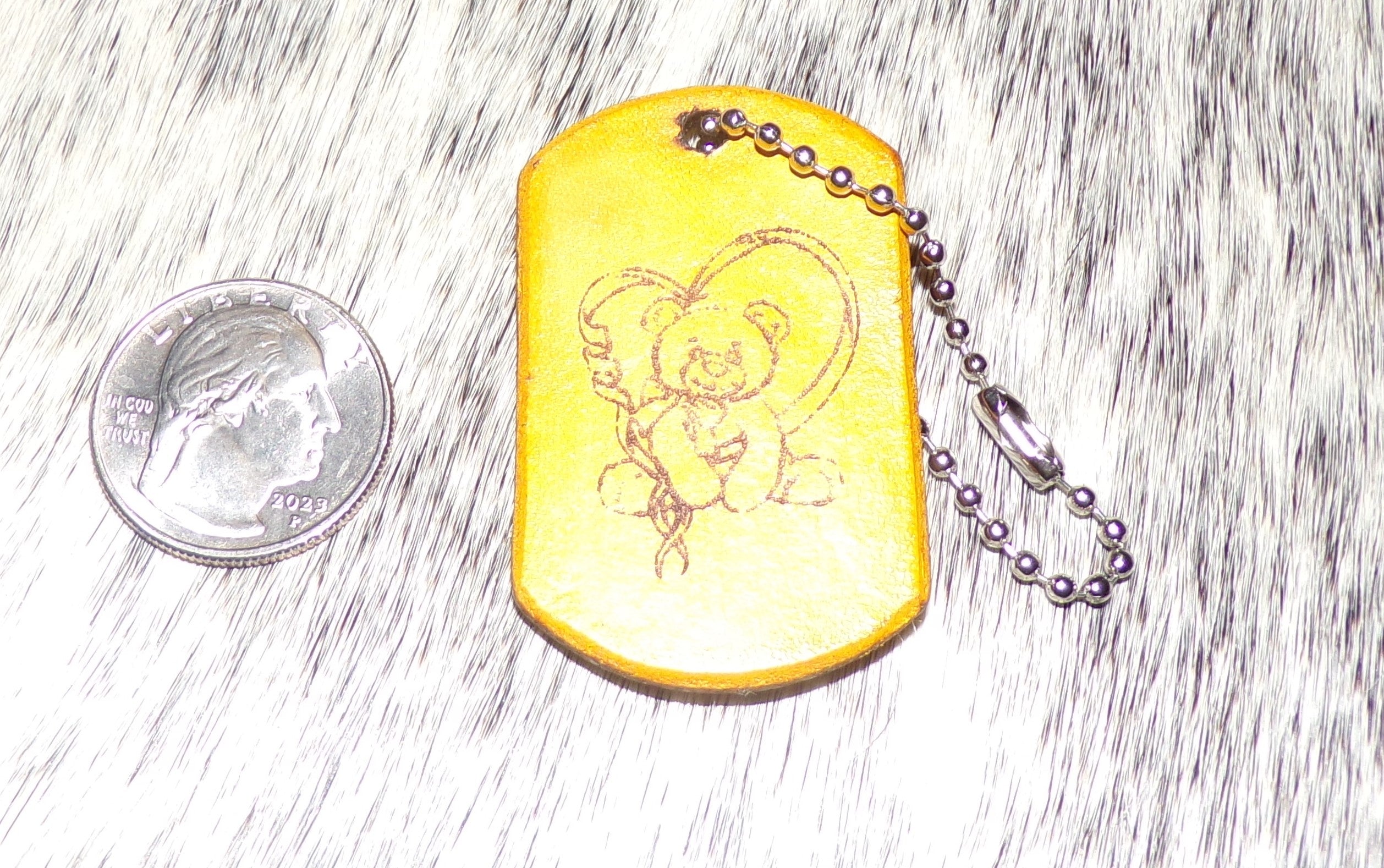 Leather Dog Tag Keychains Multiple Designs