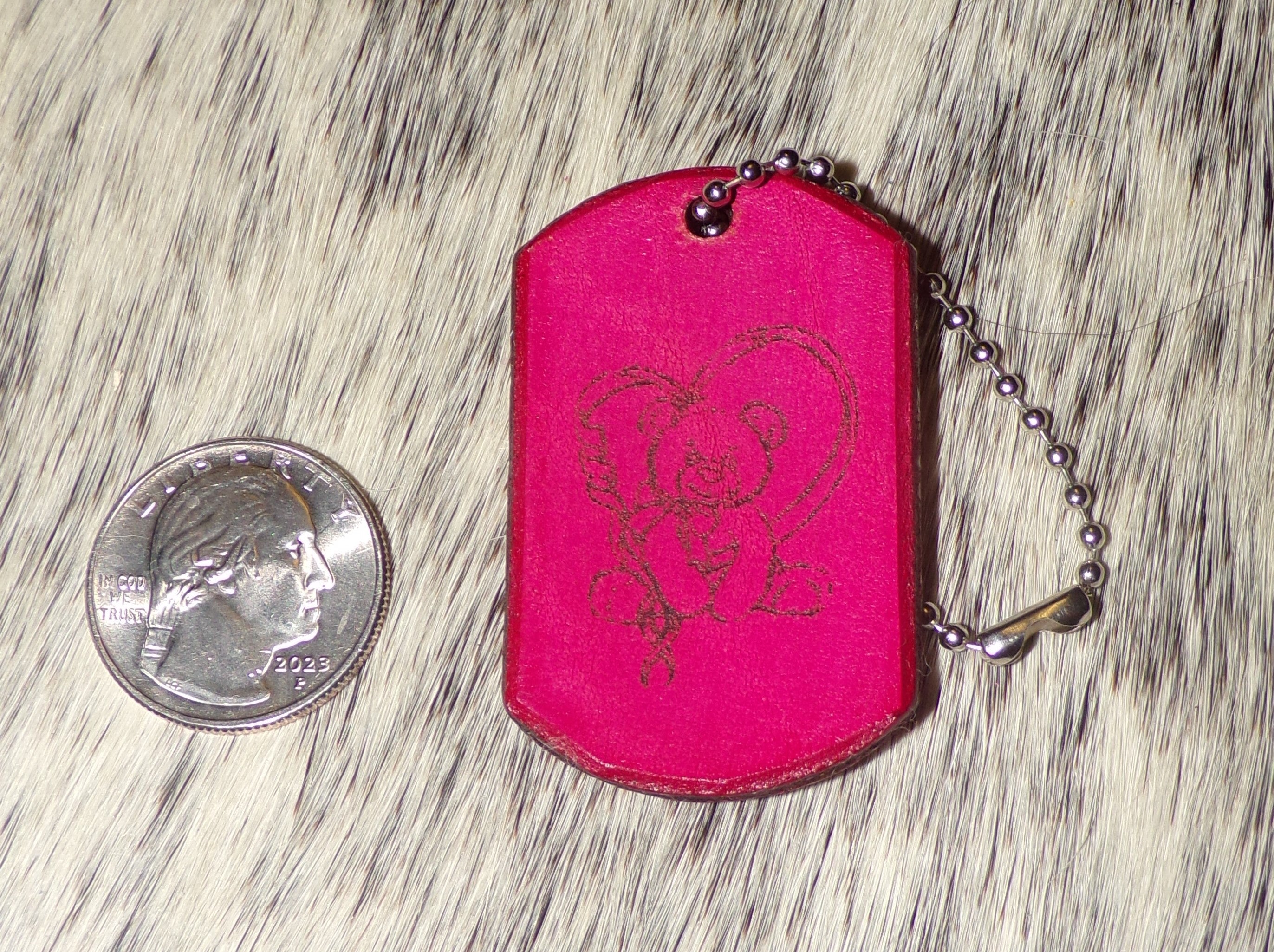 Leather Dog Tag Keychains Multiple Designs