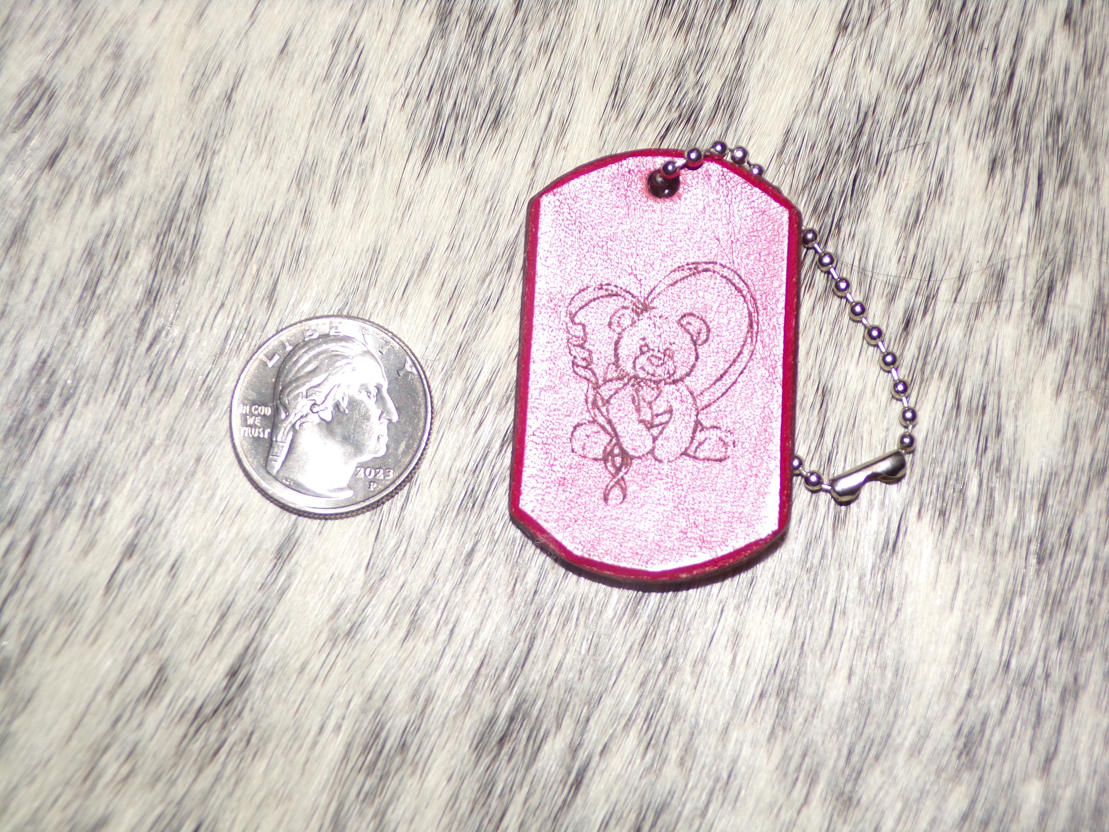 Leather Dog Tag Keychains Multiple Designs