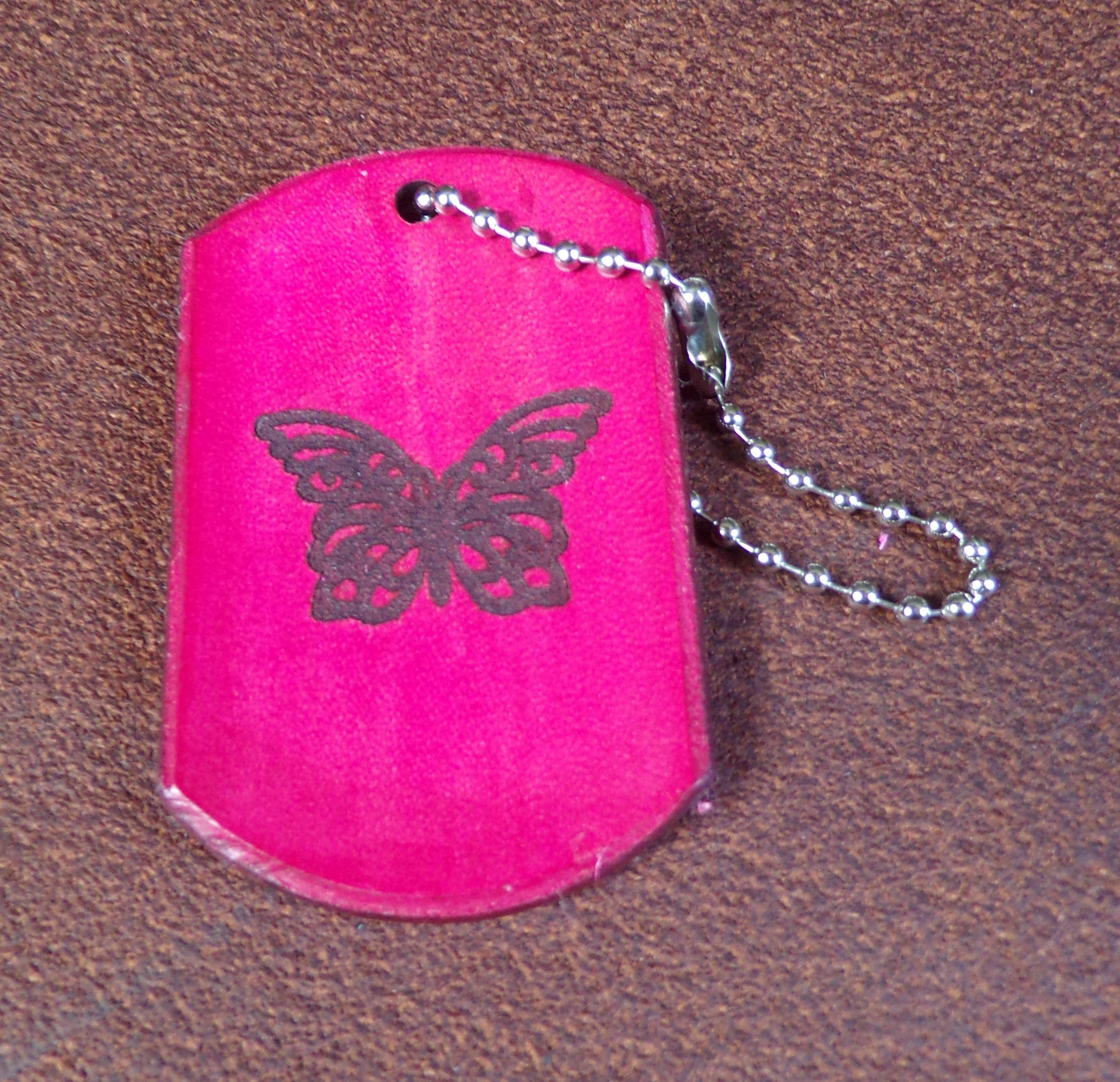 Leather Dog Tag Keychains Multiple Designs