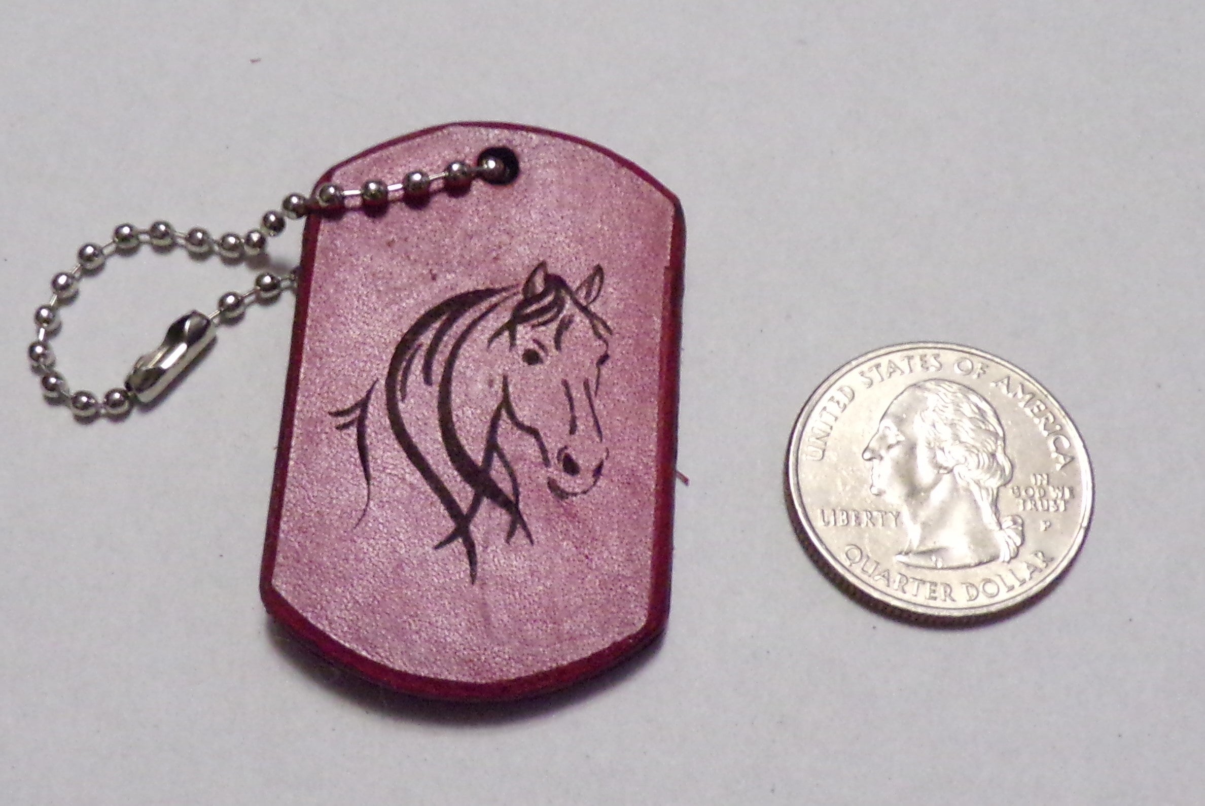 Leather Dog Tag Keychains Multiple Designs