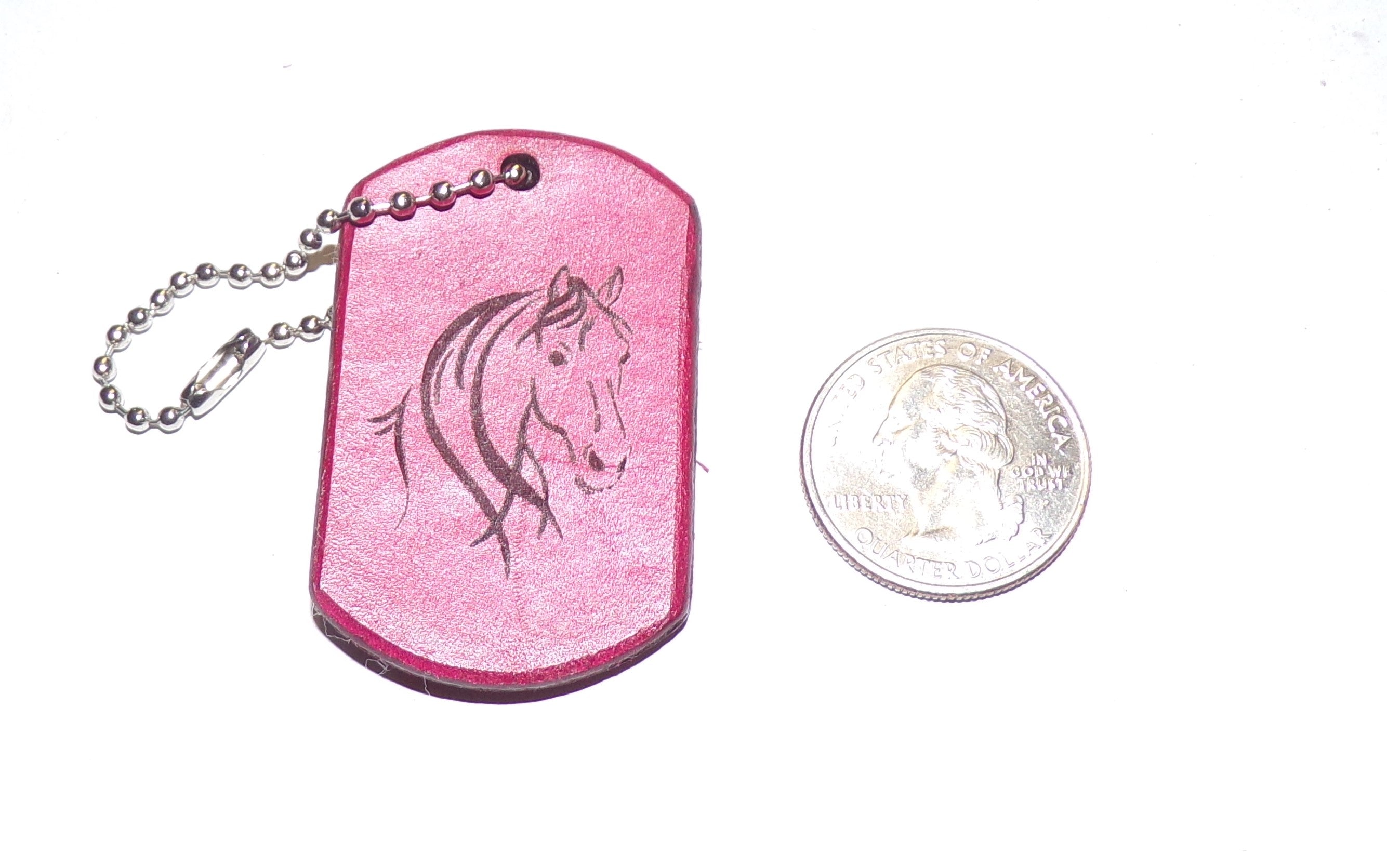 Leather Dog Tag Keychains Multiple Designs