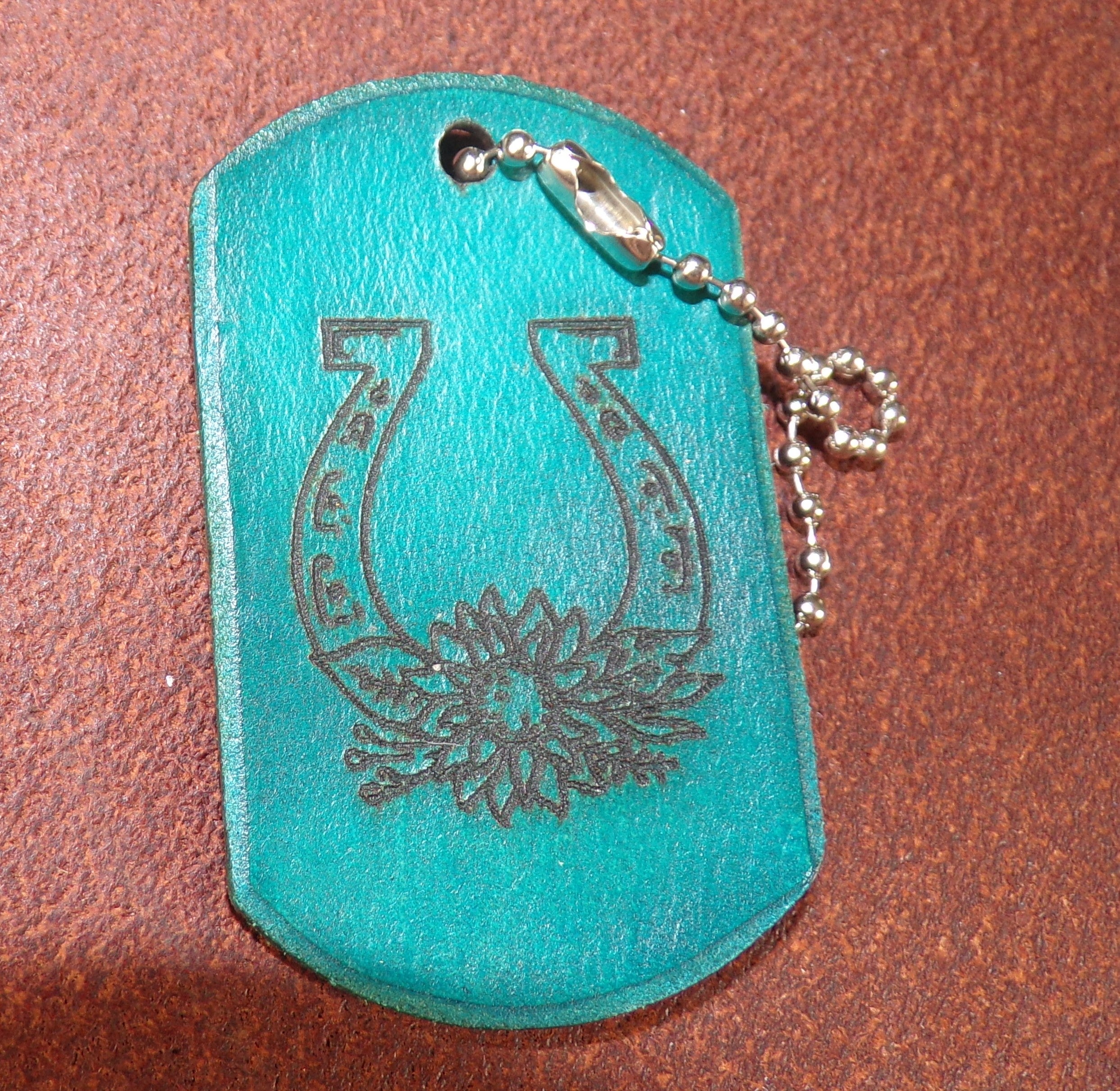 Leather Dog Tag Keychains Multiple Designs