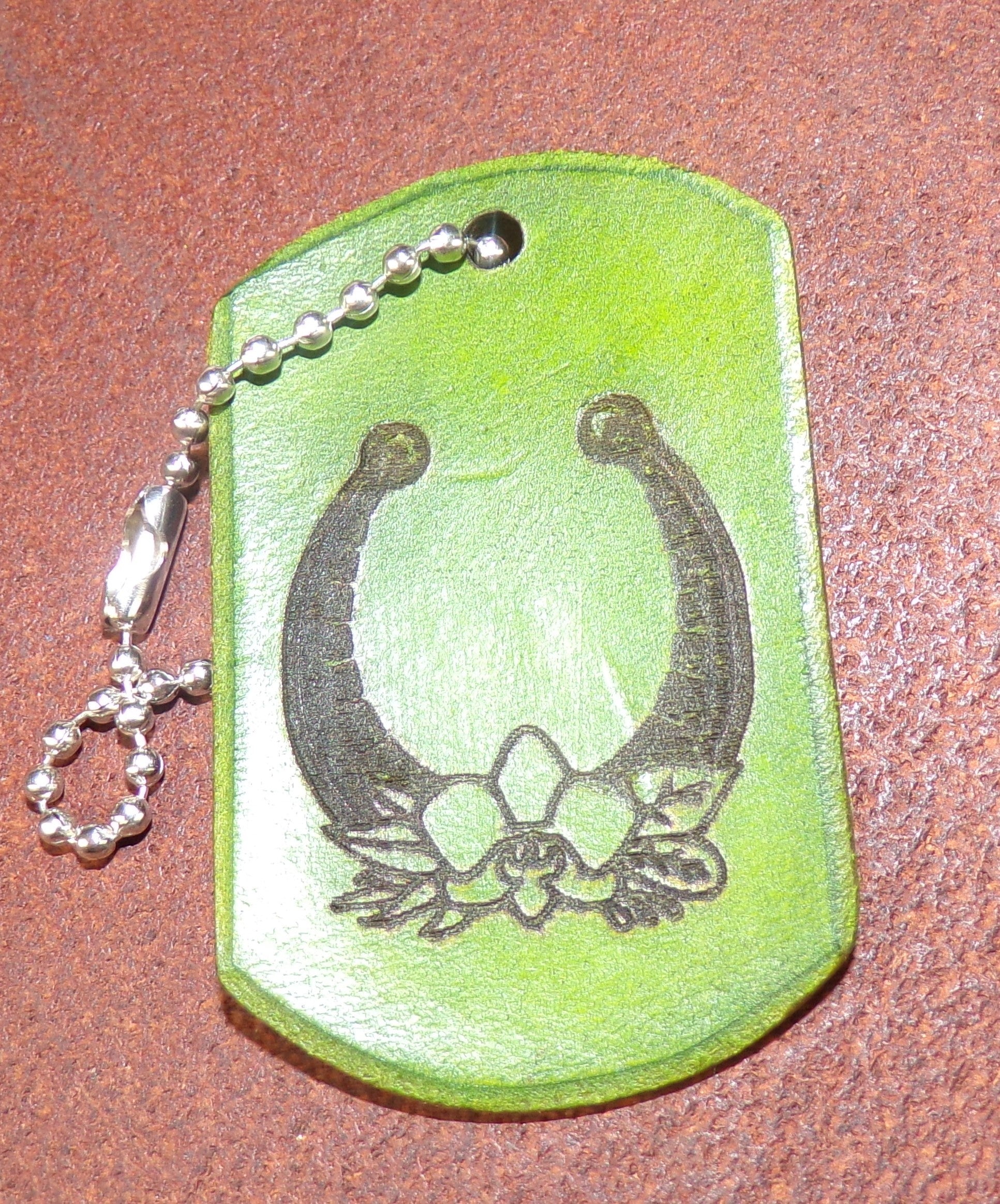 Leather Dog Tag Keychains Multiple Designs