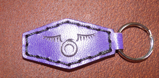 Styx Two-sided Purple Leather Key Chain