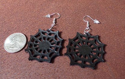 Halloween leather Spiderweb earrings