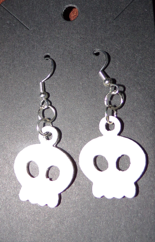 Halloween Leather Skull Earrings