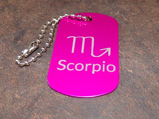 Scorpio Key Chain Metal Dog Tag Zodiac sign