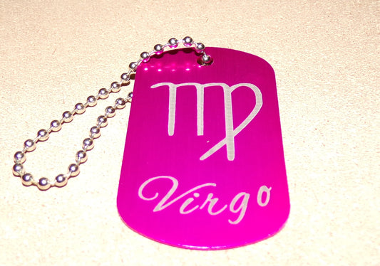 Virgo Key Chain Metal Dog Tag Zodiac