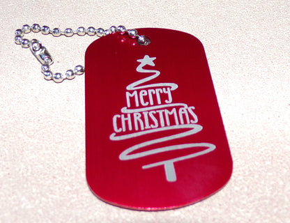 Christmas Key Chain, Wine bottle tag, Bag Tag, Dog Tag Metal