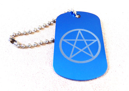 Pentagram Key Chain Dog Tag Metal