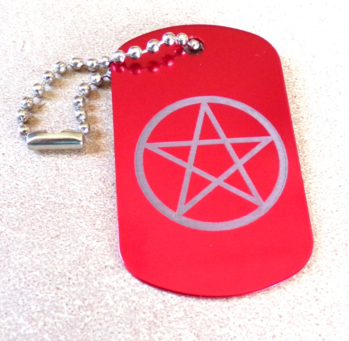 Pentagram Key Chain Dog Tag Metal