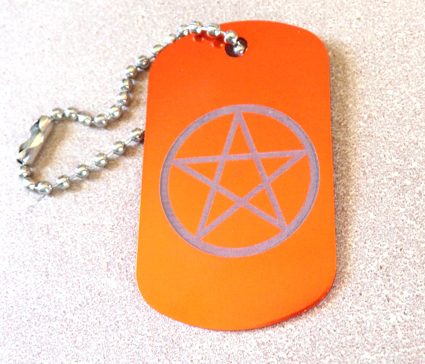 Porte-clés Pentagramme Dog Tag Métal