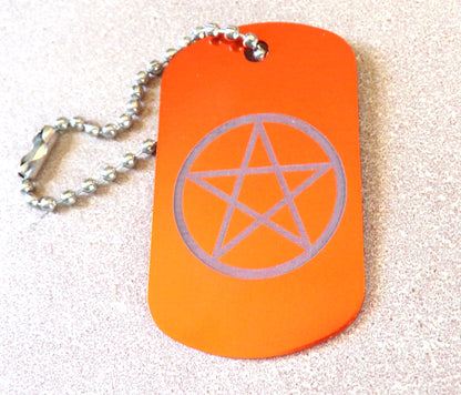 Pentagram Key Chain Dog Tag Metal