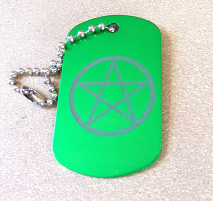 Porte-clés Pentagramme Dog Tag Métal