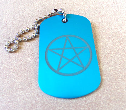 Porte-clés Pentagramme Dog Tag Métal