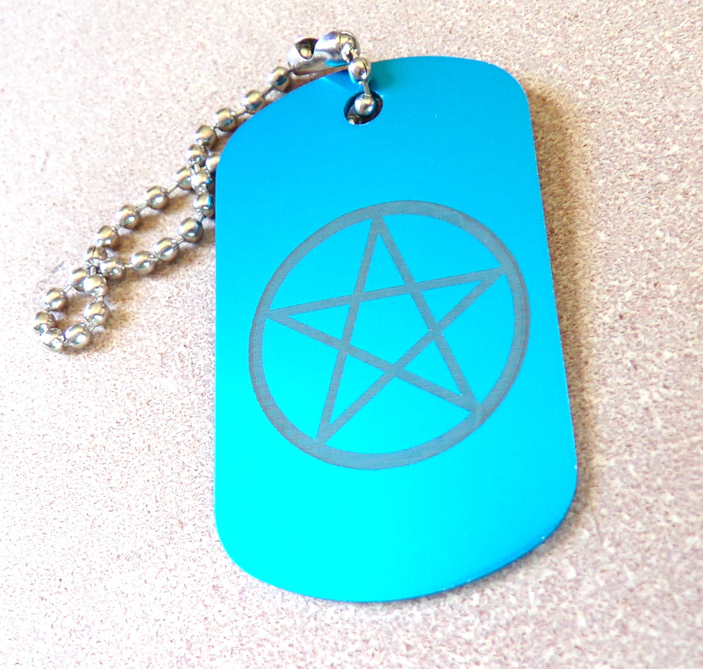 Porte-clés Pentagramme Dog Tag Métal