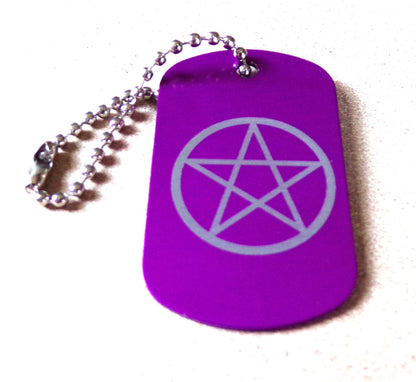 Pentagram Key Chain Dog Tag Metal