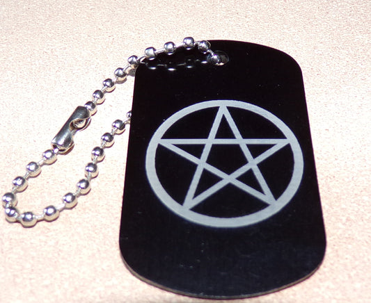 Pentagram Key Chain Dog Tag Metal