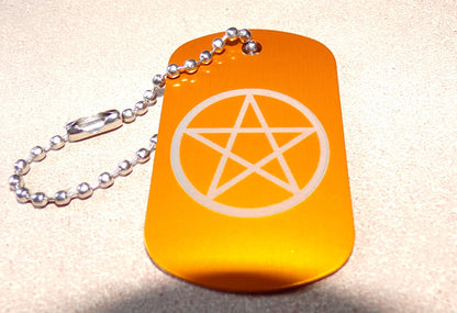 Pentagram Key Chain Dog Tag Metal