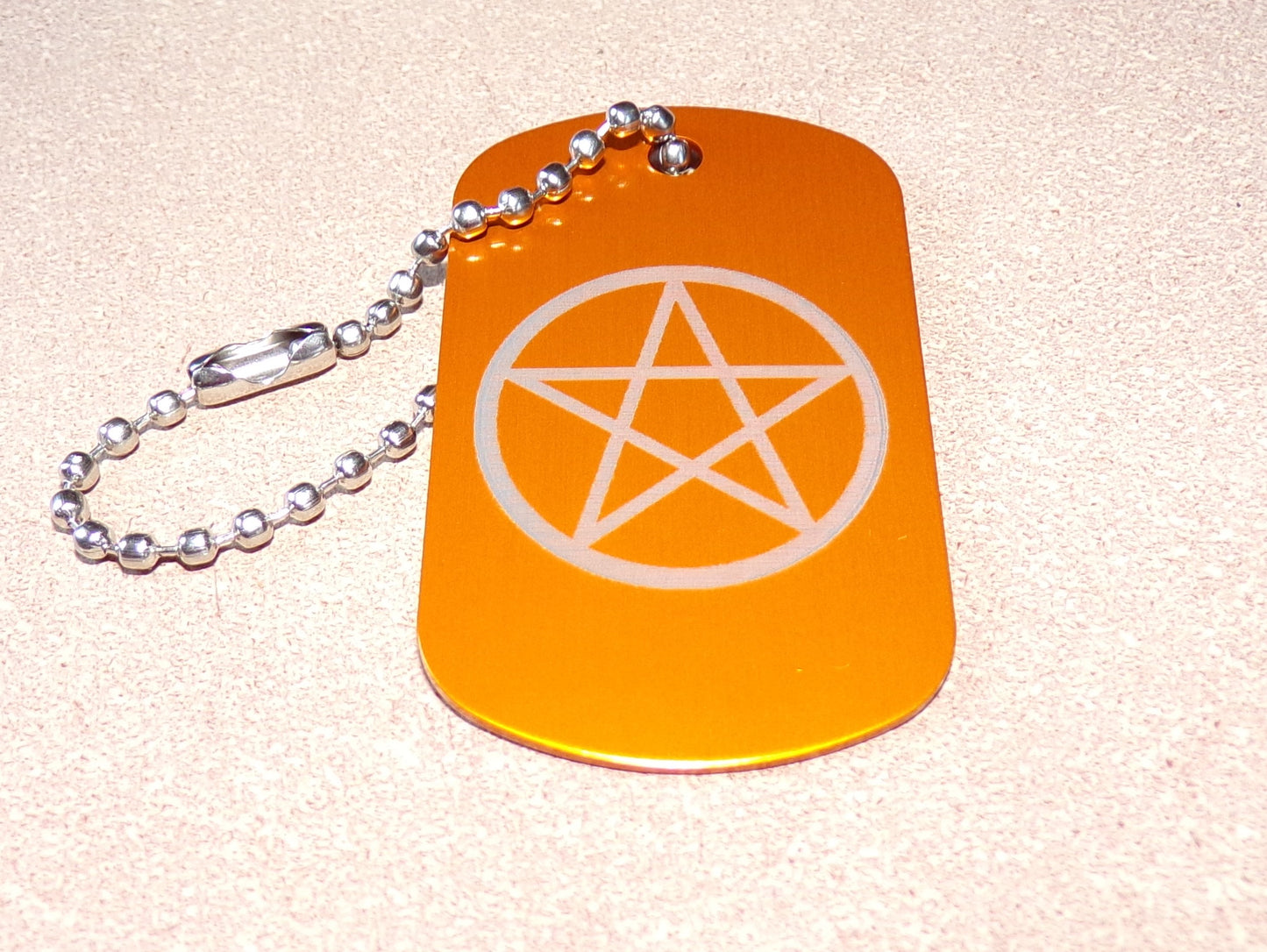 Pentagram Key Chain Dog Tag Metal