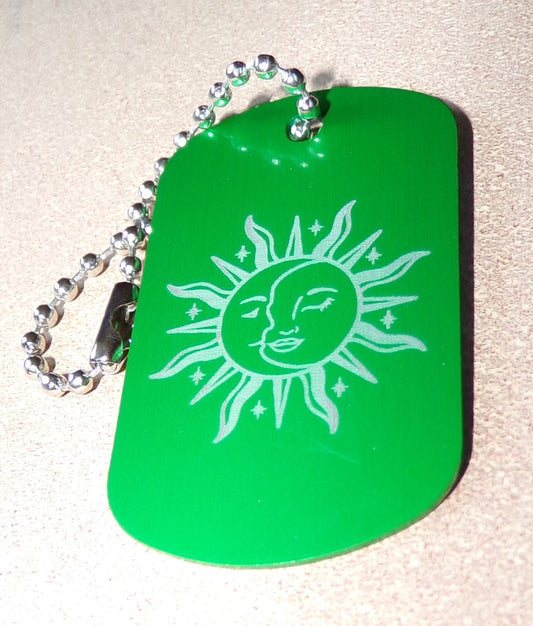 Sun/Moon Key Chain Dog Tag Metal