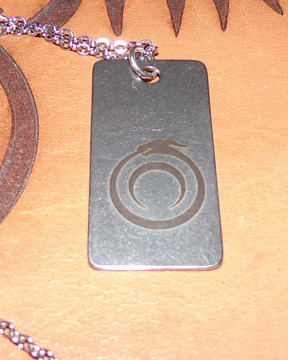 Styx Amulet Rectangle Stainless steel with chain