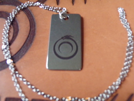 Styx Amulet Rectangle Stainless steel with chain