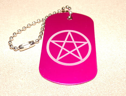 Pentagram Key Chain Dog Tag Metal