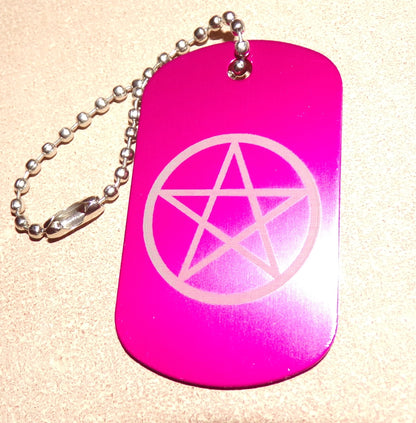 Pentagram Key Chain Dog Tag Metal