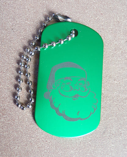Christmas Key Chain, Wine bottle tag, Bag Tag, Dog Tag Metal