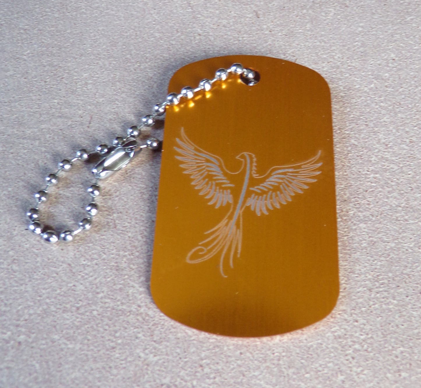 Porte-clés gravé Phoenix Dog Tag en métal