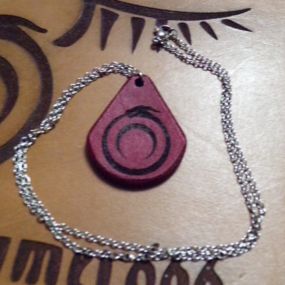 Styx Amulet Red Leather with Stainless chain