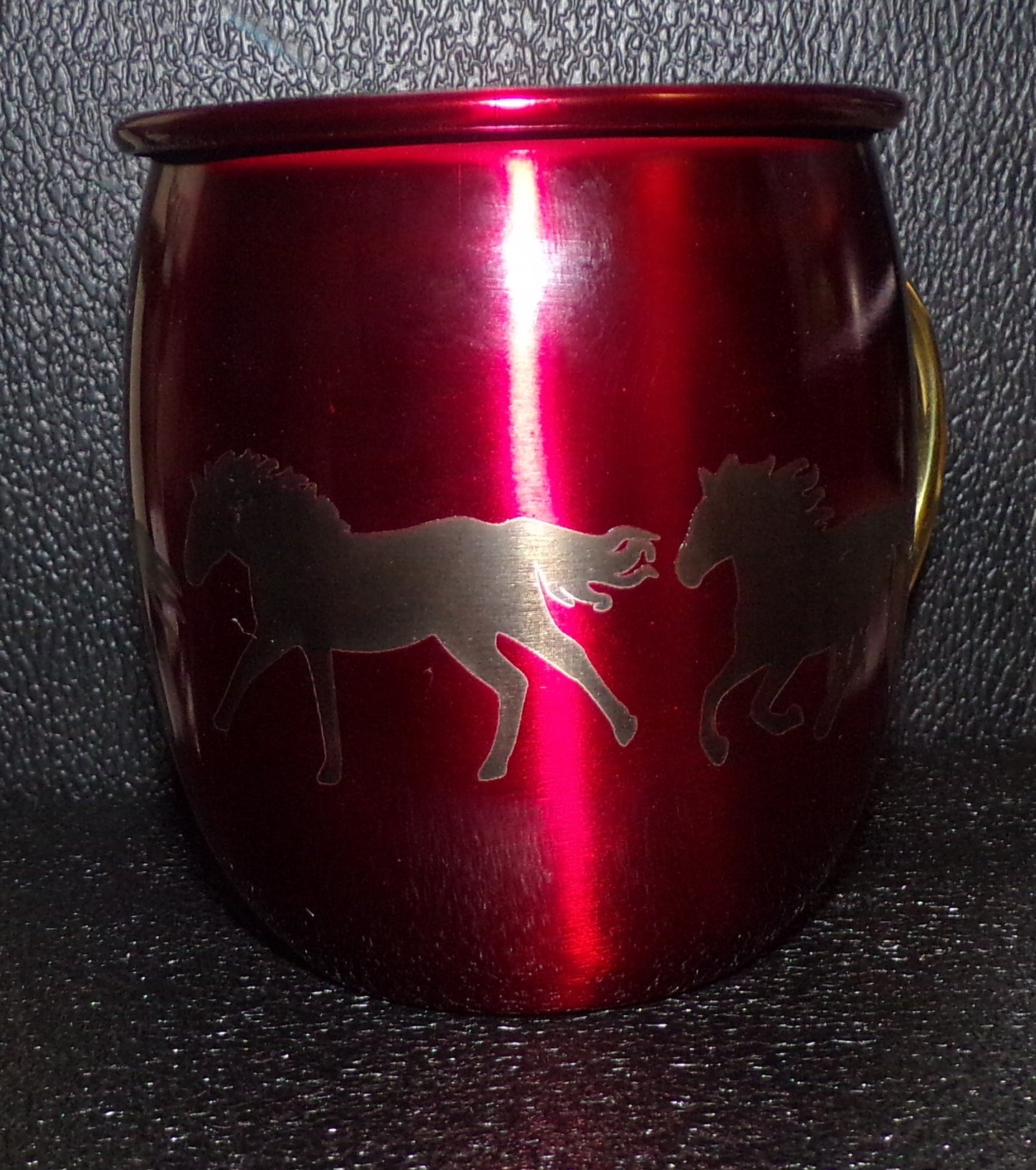 Mule Mug with Horse design Red