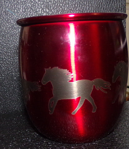 Mule Mug with Horse design Red