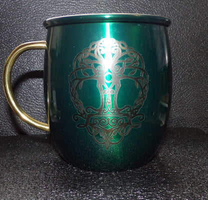 Mule Mug a Mjolnir/Tree of Life engraving