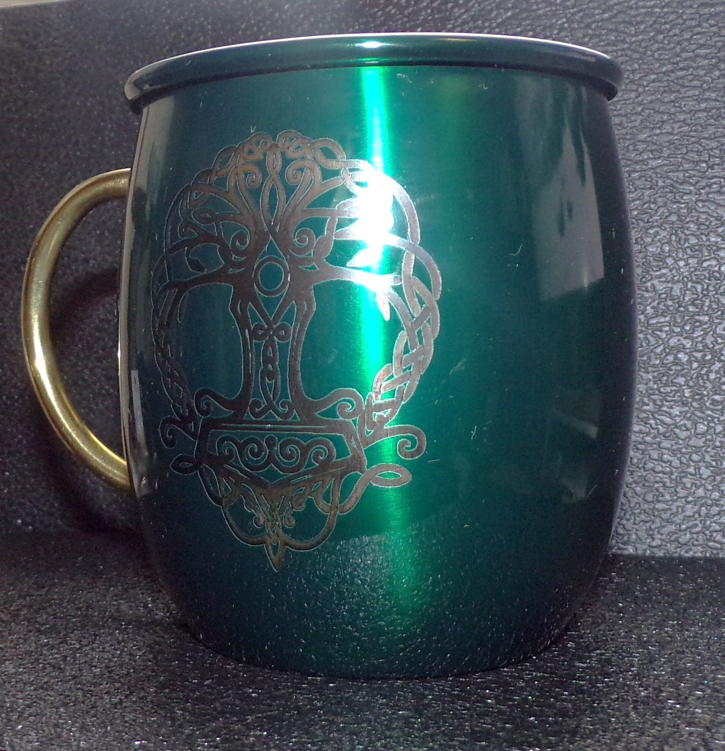 Mule Mug a Mjolnir/Tree of Life engraving