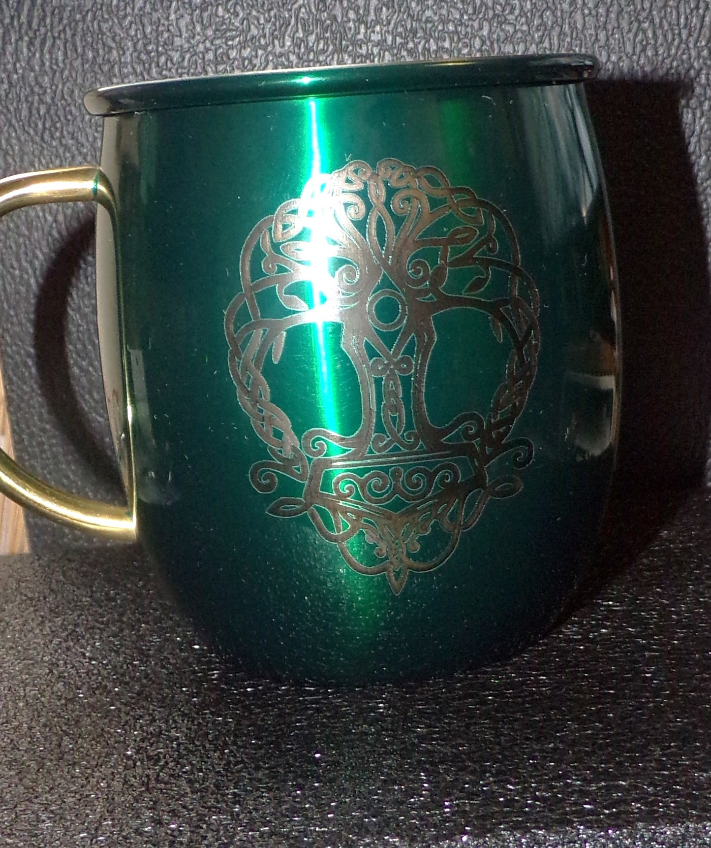 Mule Mug a Mjolnir/Tree of Life engraving