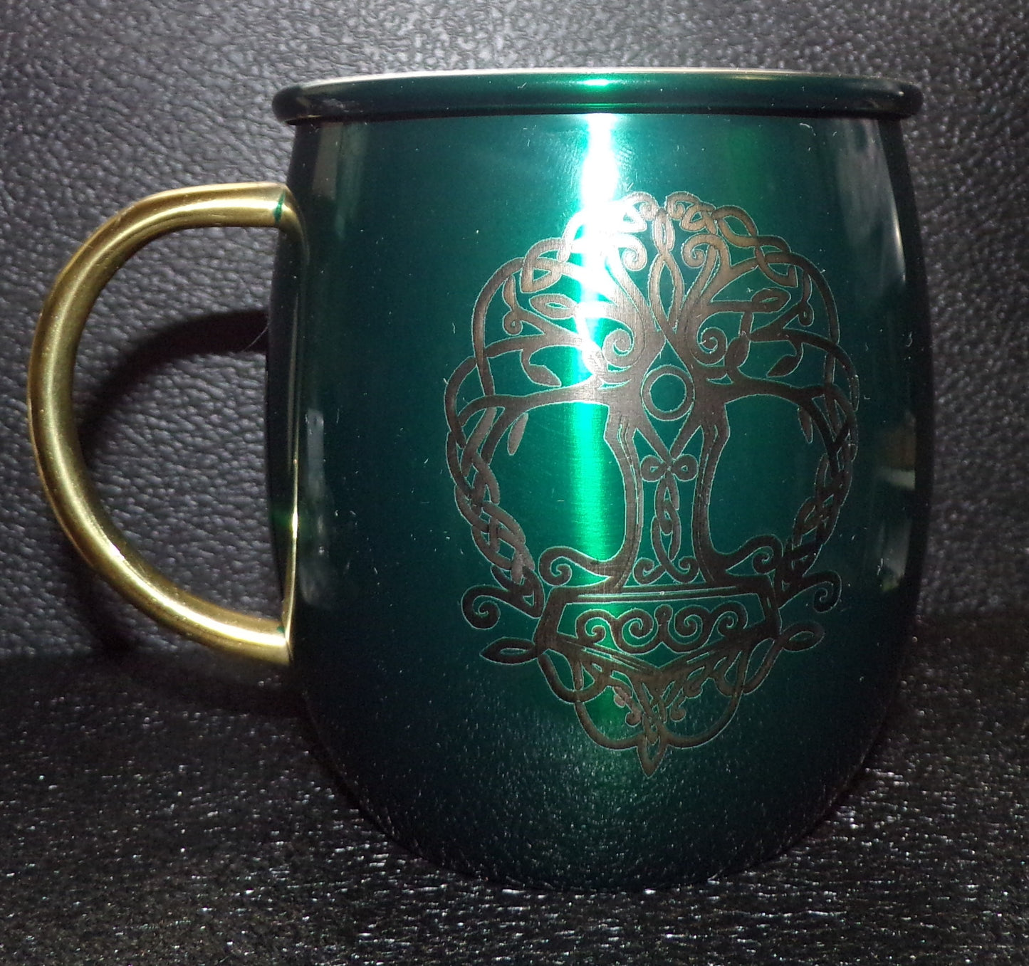 Mule Mug a Mjolnir/Tree of Life engraving