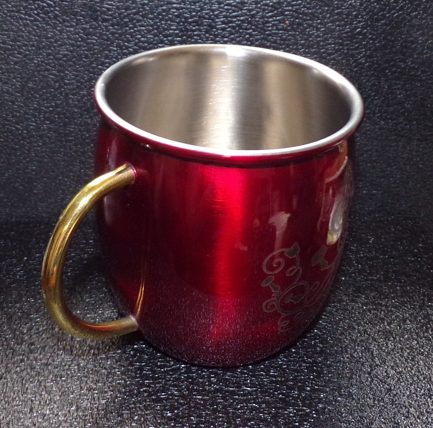 Mug Mule avec motif floral et papillon rouge