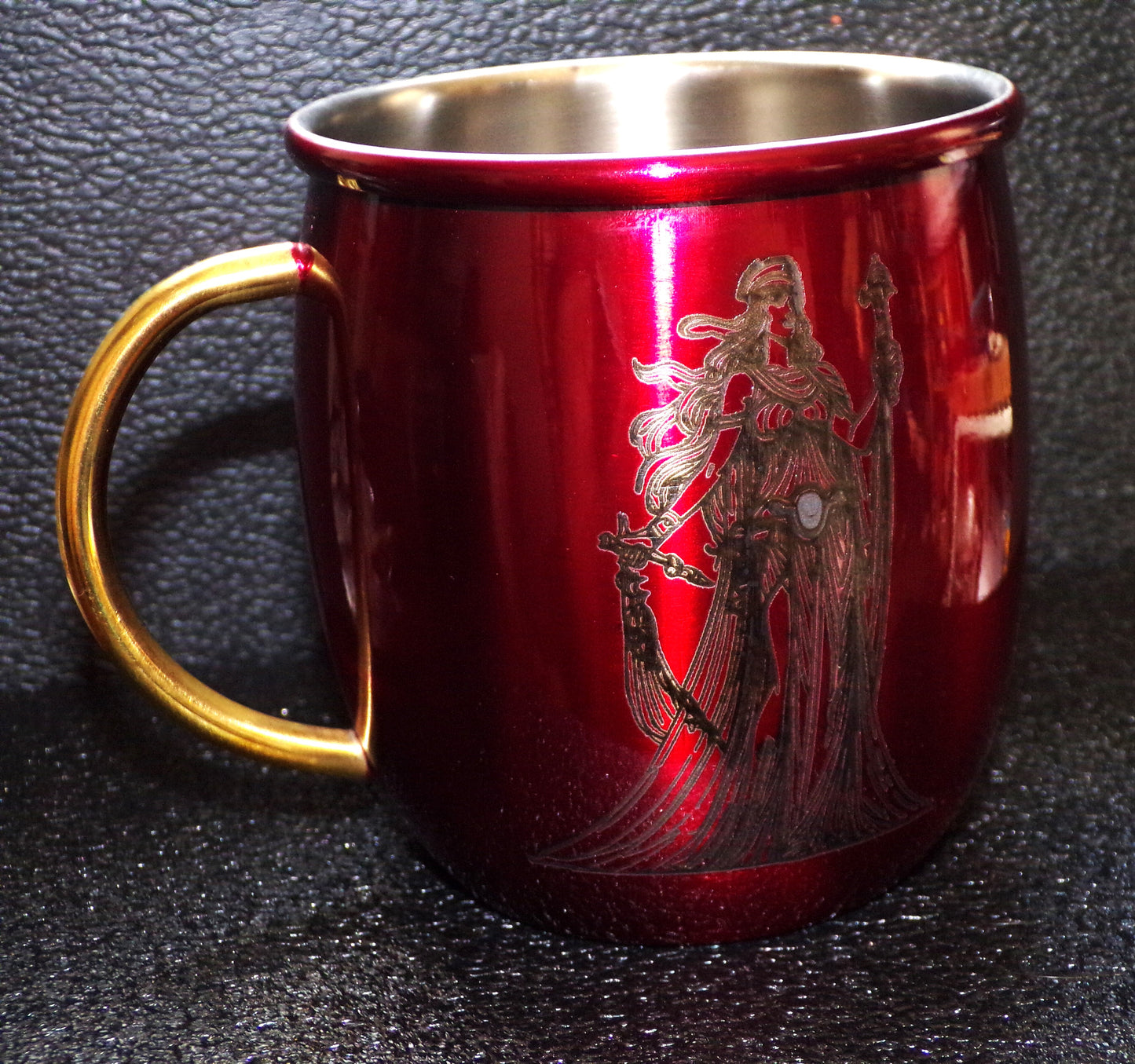 Mule Mug Athena engraving Red