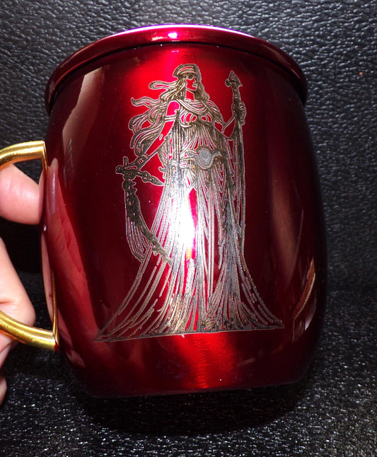 Mule Mug Athena engraving Red