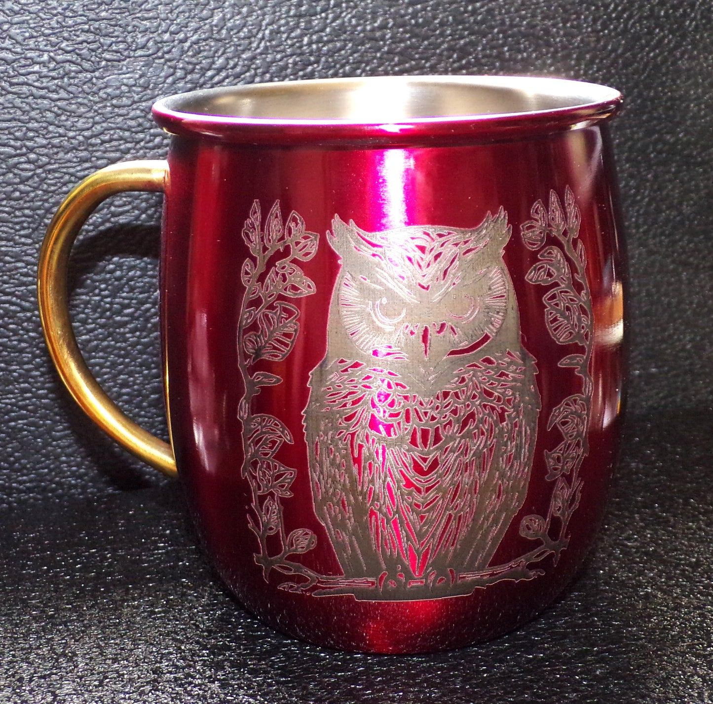 Mug Mule avec image de hibou rouge