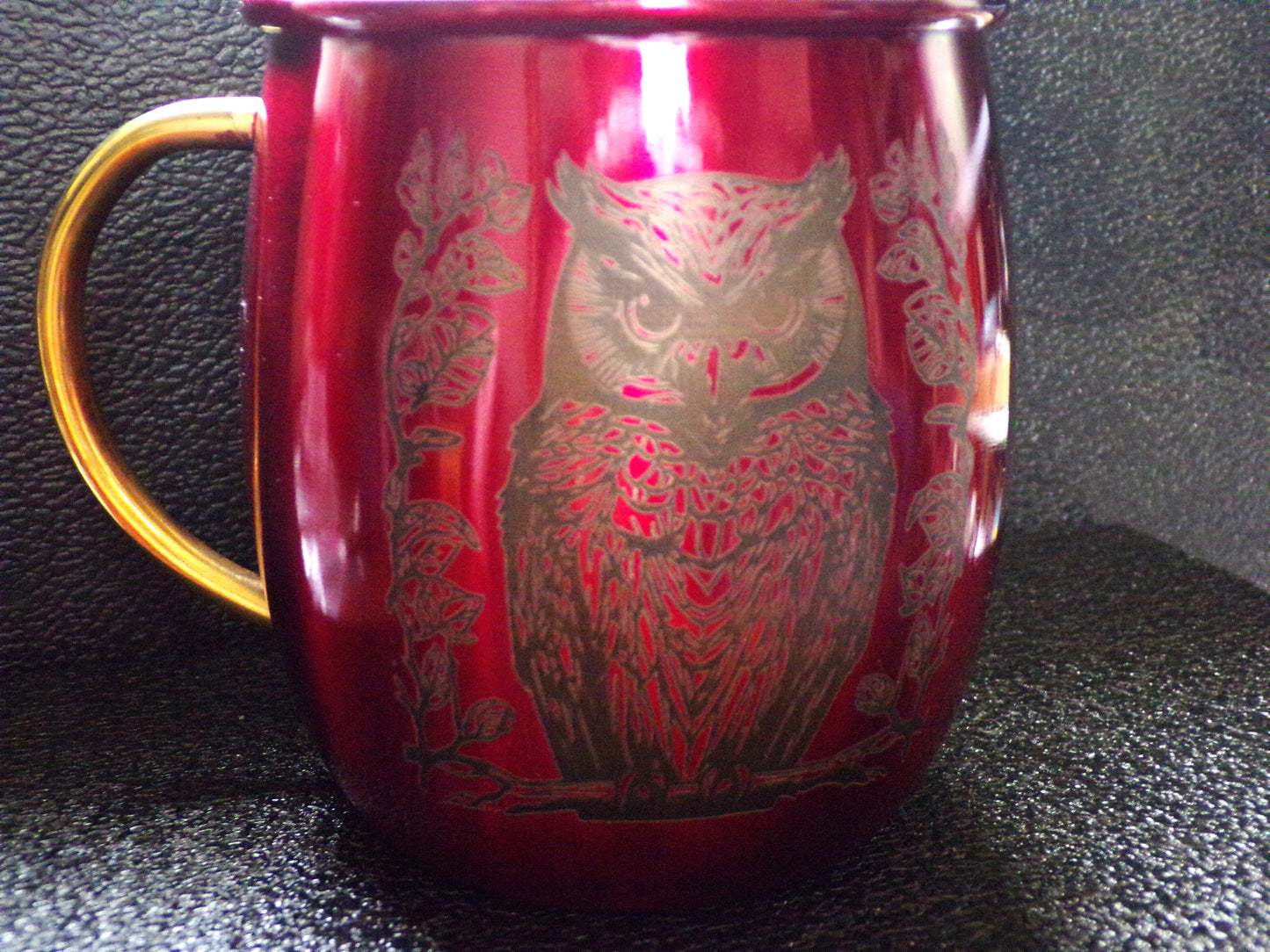 Mug Mule avec image de hibou rouge